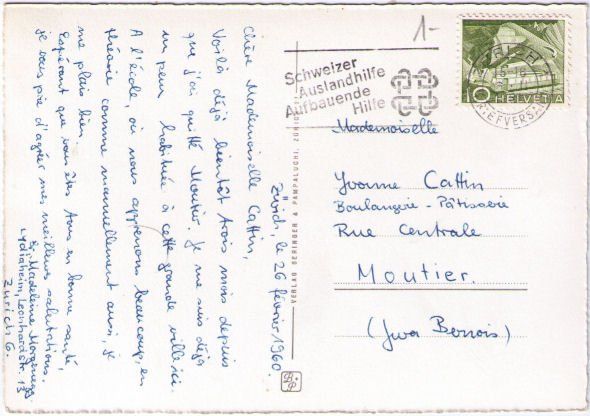 Cartoline postali: Zürich - Quaibrücke & Glarneralpen – Usato da Binningen venduto da Mountainrider 1