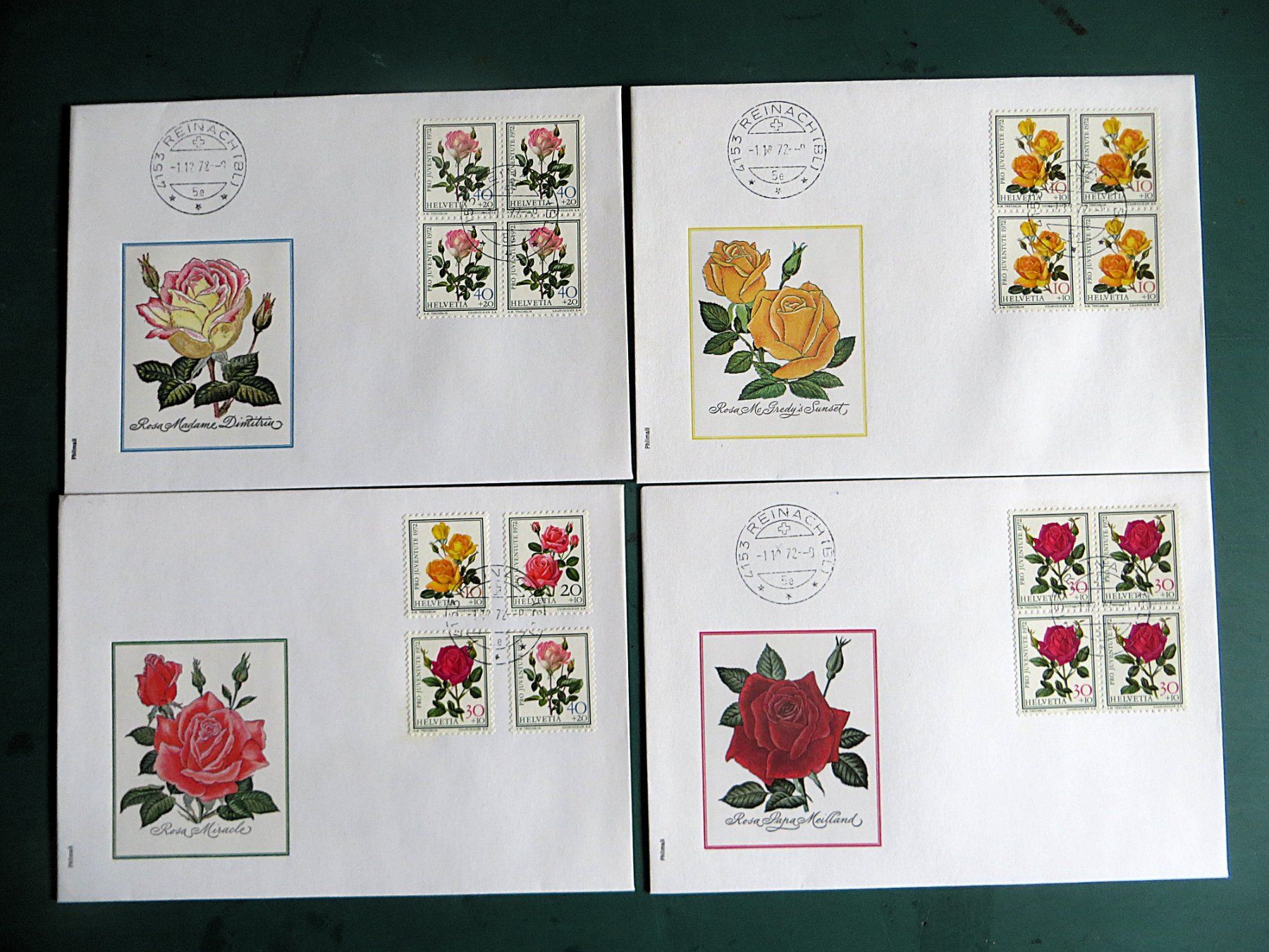 Buste & buste per spedizione: FDC Motive Rosen – Usato da Zwingen venduto da Hemafa 1