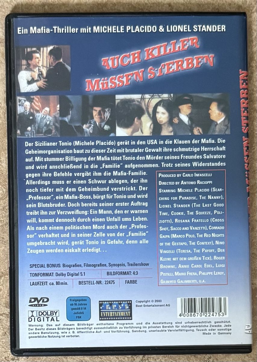 Tutti i DVDs: AUCH KILLER MÜSSEN STERBEN – Nuovo (secondo la descrizione) da Dietikon venduto da AndreaSch01 1