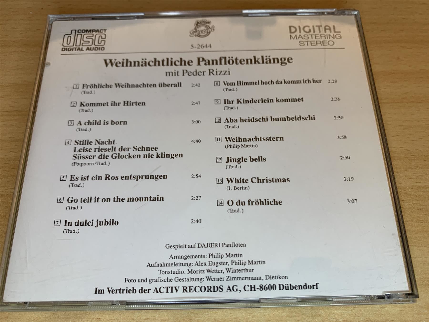 CD: Peder Rizzi – Panflötenklänge – Usato da Rikon im Tösstal venduto da Alpenmutz 1
