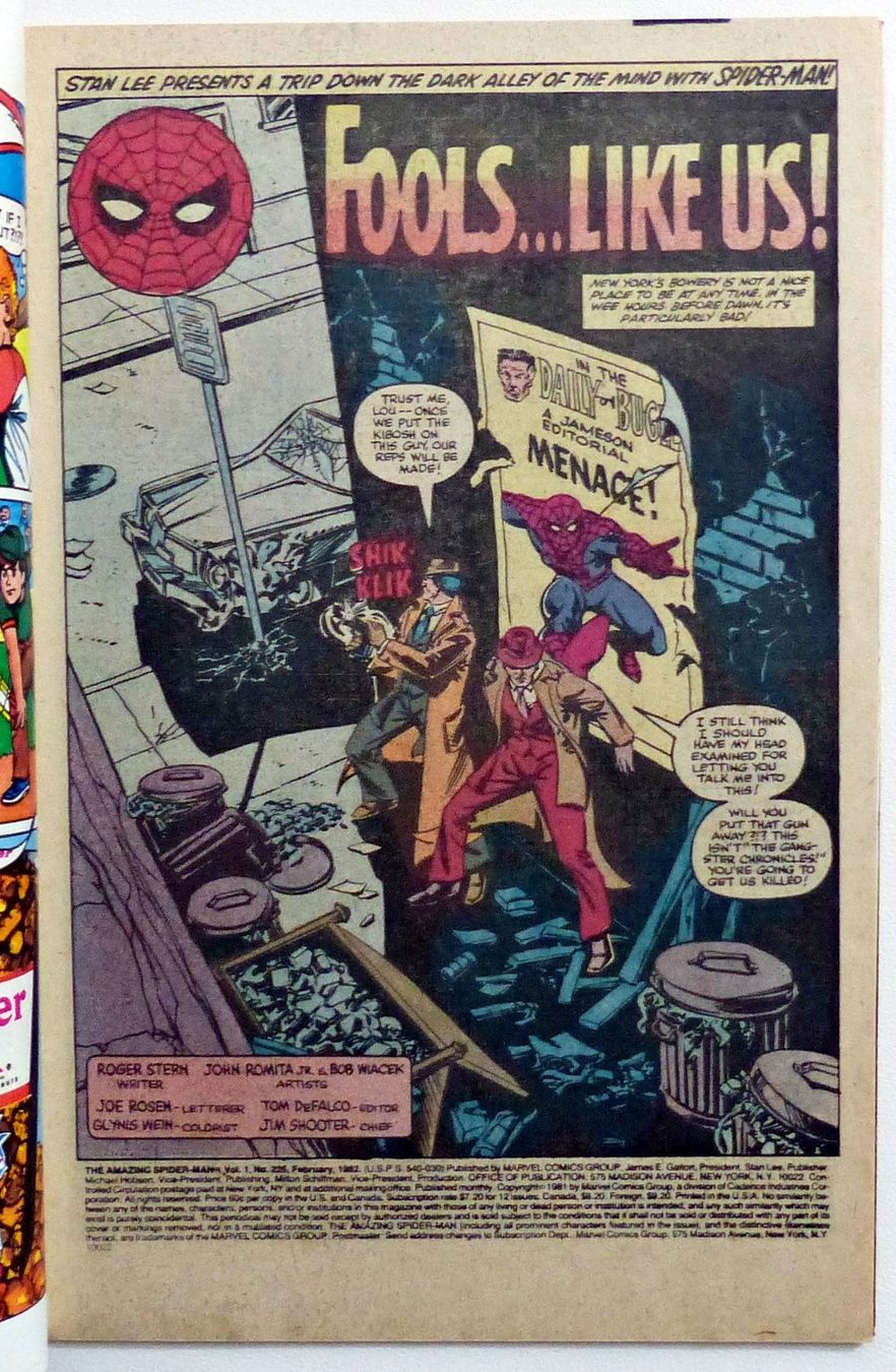 Fumetti: AMAZING SPIDER-MAN #225 VS. THE FOOLKILLER MARVEL 1982 – Usato da Lugano venduto da YouWantUS 1