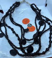 Halskette 5 Teile Mundgeblassenes Glas schwarz 50cm.L (HSK1)