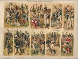 Chromolitho 1898 - Militär, Uniformen