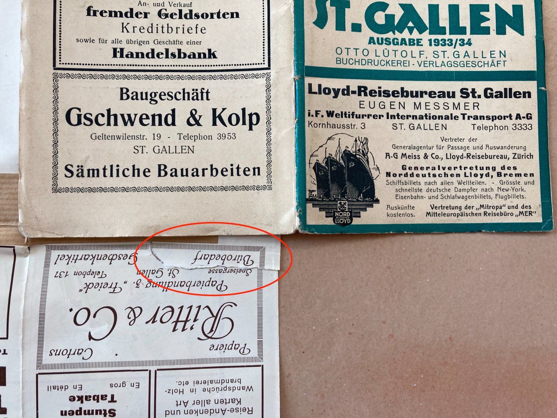Cartine & Atlanti: Plan der Stadt St. Gallen - 1933/34 – Usato da Versoix venduto da HELVETICA_1 3