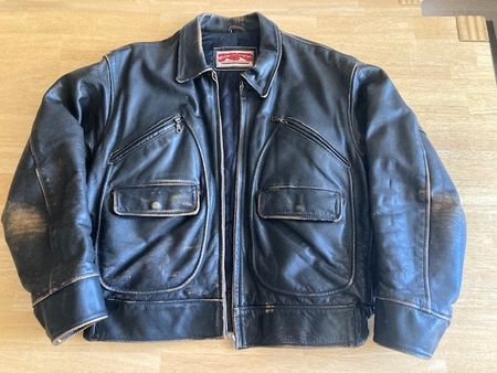 Skyjacker Vintage-Style Biker Bomber-Lederjacke XL