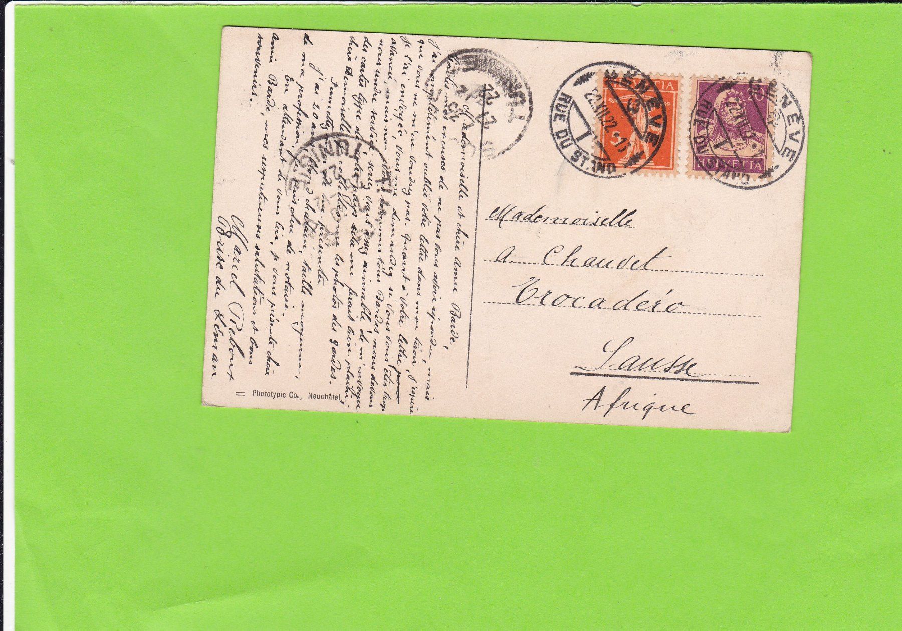 Cartoline postali: Genève et le Mont Blanc – Usato da St. Peterzell venduto da neckertal 1
