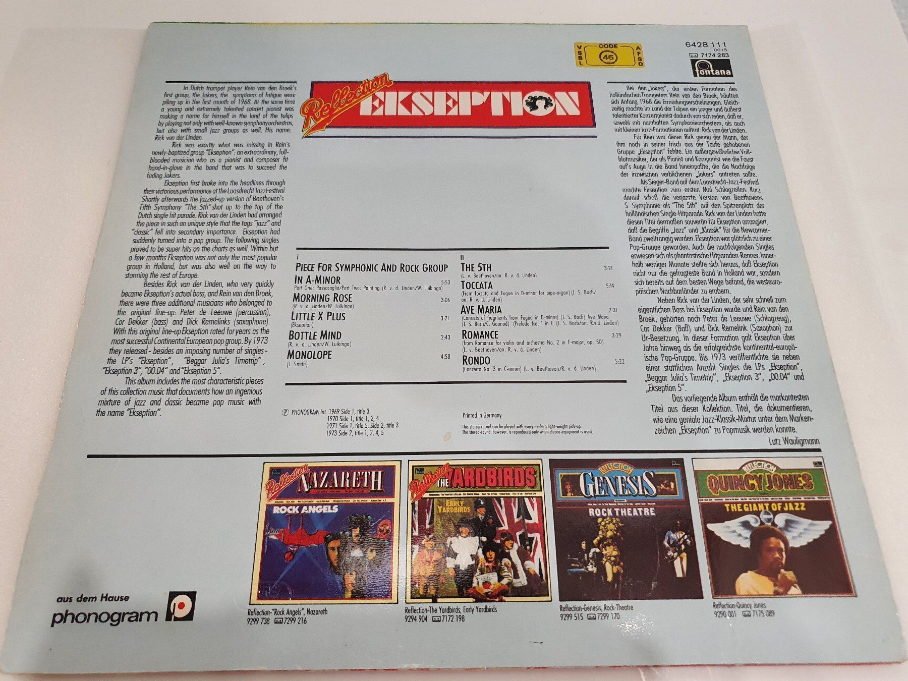 Dischi in vinile: Ekseption ‎– Reflection – Usato da Uster venduto da Vinyl-Leidenschaft 1