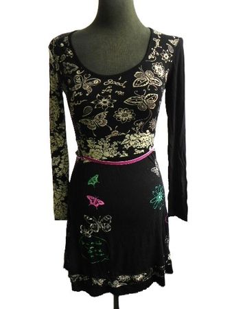 Gr. 36 Kleid Schmetterlinge leichte Viskose L96cm BLICKFANG
