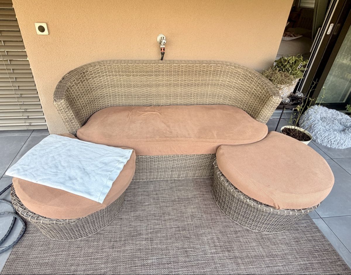 Tischset: Gartenlounge Set Polyrattan 5-teilig beige – Gebraucht aus Fällanden von Sam_Lilu 4
