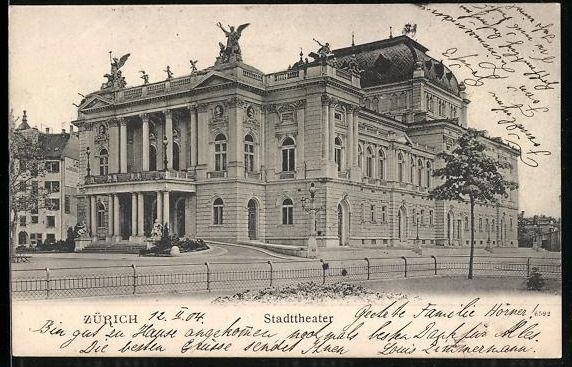Cartoline postali: Zürich, Stadttheater mit Strassenpartie – Usato da Berlin venduto da bartko-reher
