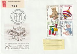 Tag der Briefmarke 1986, KREUZLINGEN, Umschlag  Juventute