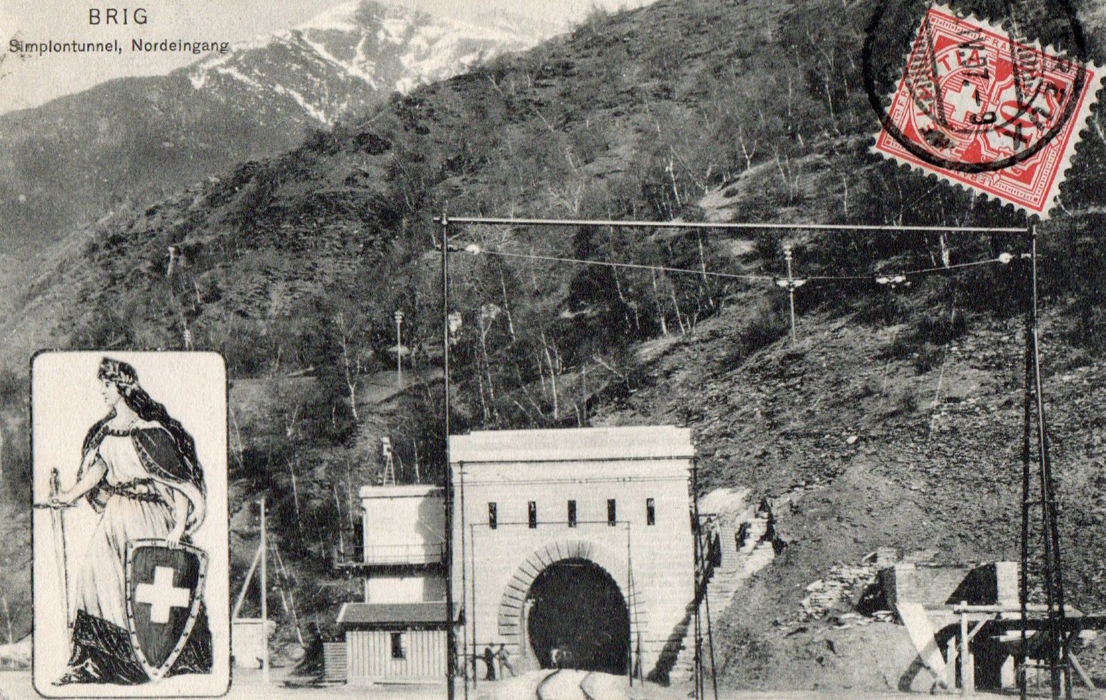 Cartoline postali: Brig - Simplontunnel,Nordeingang – Usato da Melano venduto da pisonsdro