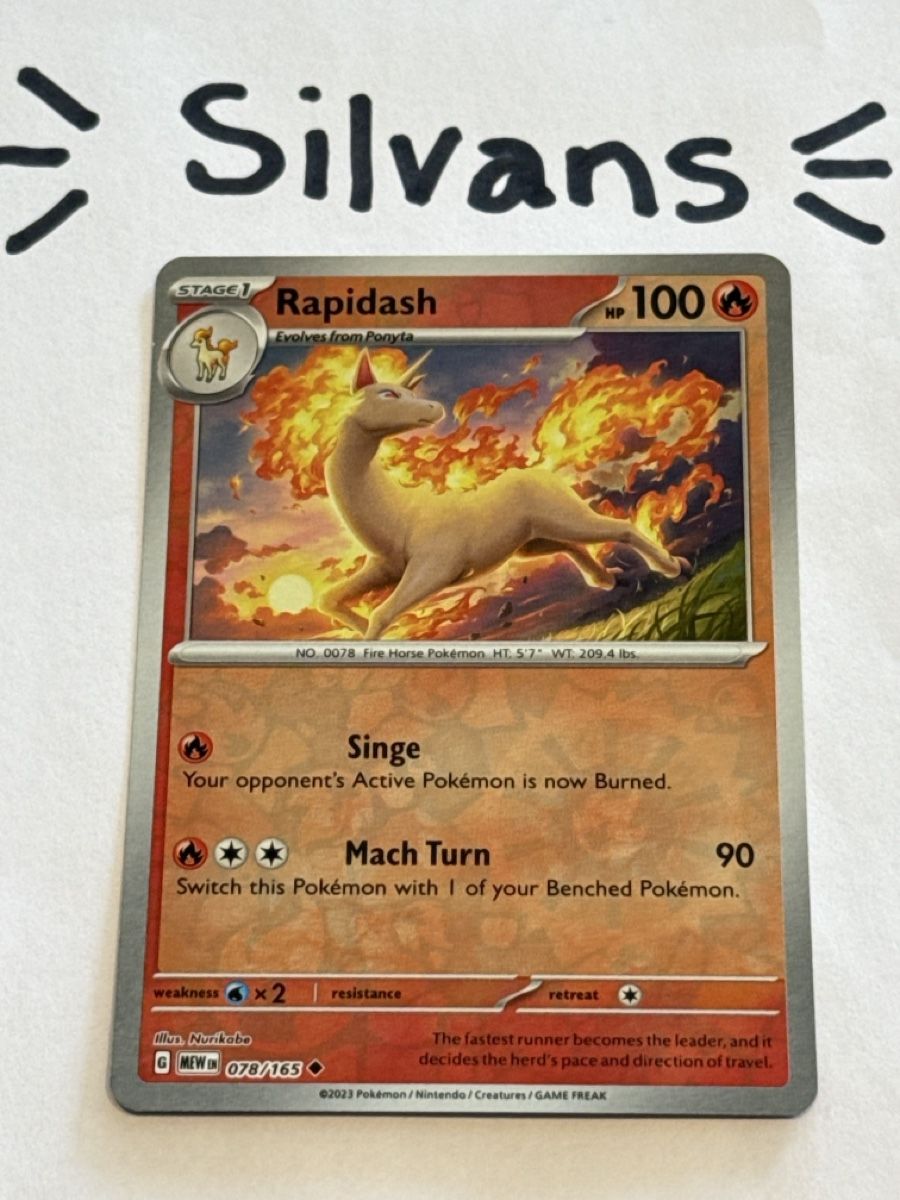 Pokémon Carte collezionabili: Rapidash Reverse Holo MEW 078 Englisch – Nuovo (secondo la descrizione) da Wil SG venduto da Silvans