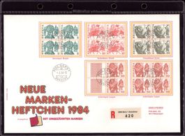 1984 FDC R-Brief Markenheftchen mit ungezähnten Marken