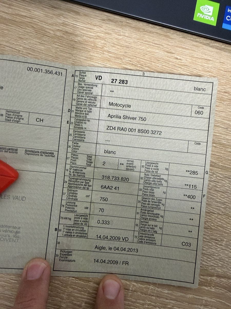 Aprilia Strasse: Aprilia shiver 750 – Defekt aus Collombey von arta1804 6