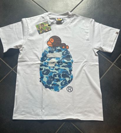 BAPE Big Ape Head Tee Blanc/Bleu Camo