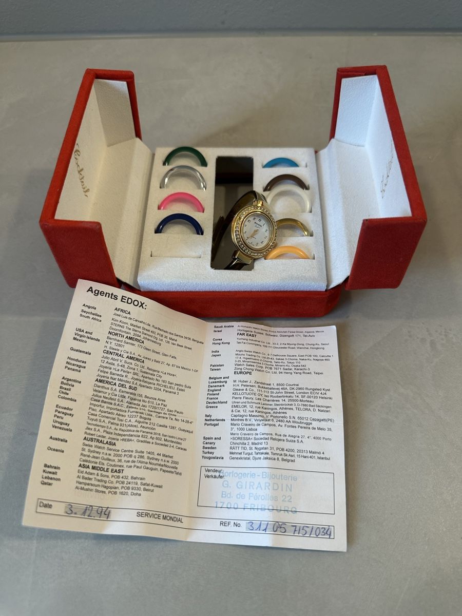 Edox Orologi: EDOX Damenuhr, mit 10 Wechselringen – Usato da Nebikon venduto da Bogdan_Antikes 2