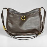 Sac à bandoulière POURCHET Paris vintage en cuir marron