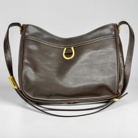 Sac à bandoulière POURCHET Paris vintage en cuir marron
