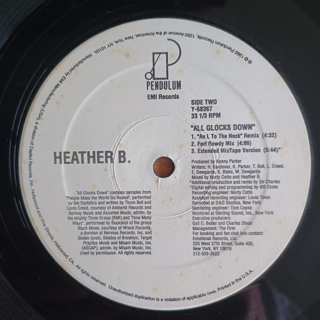 Dischi in vinile: Heather B. ‎– All Glocks Down 12" US-1995 VG+++/VG – Usato da münchenstein venduto da karl_heinz_krasser 2