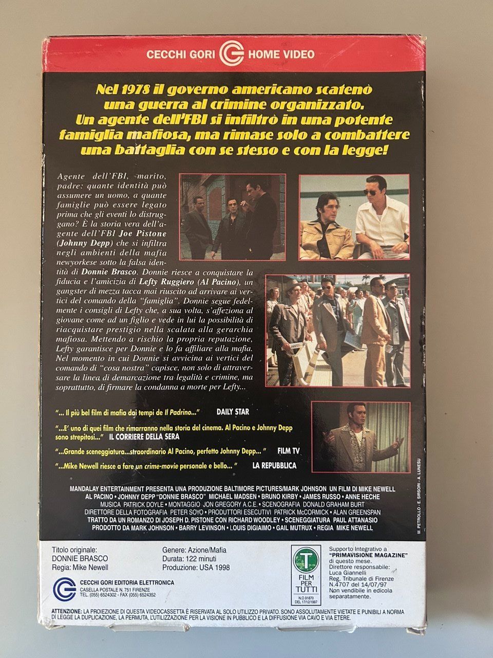 Tutti i VHS: VHS di Donnie Brasco – Usato da Giubiasco venduto da LorisVale 1