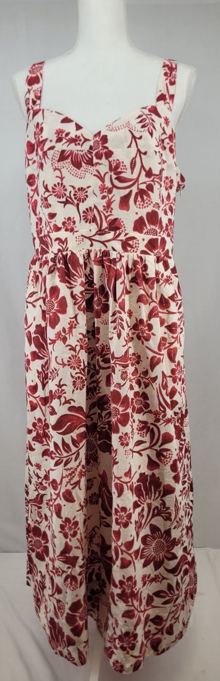Caroll Kleider: CAROLL Robe fleuri blanc/rouge été - Taille 44 – Gebraucht aus Lausanne von PlusValue_Lausanne