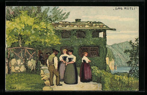 Cartoline postali: Schweizer Bundesfeier 1913, Damen und He – Usato da Berlin venduto da bartko-reher