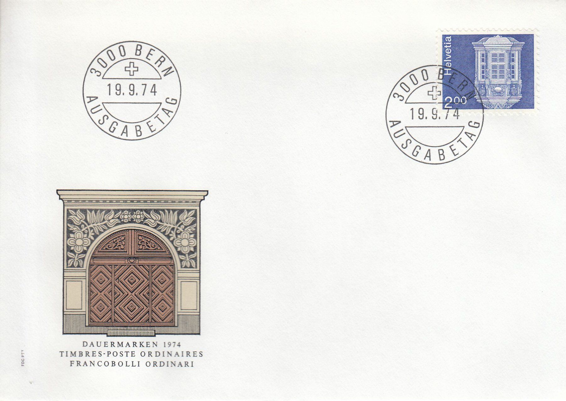 Tutti i francobolli: 1974 Architektur 4 FDC – Usato da Spreitenbach venduto da Mustang_1105 3