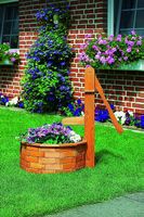 Holztrog rund Pumpe Holzbrunnen Gartenbrunnen Zierbrunnen