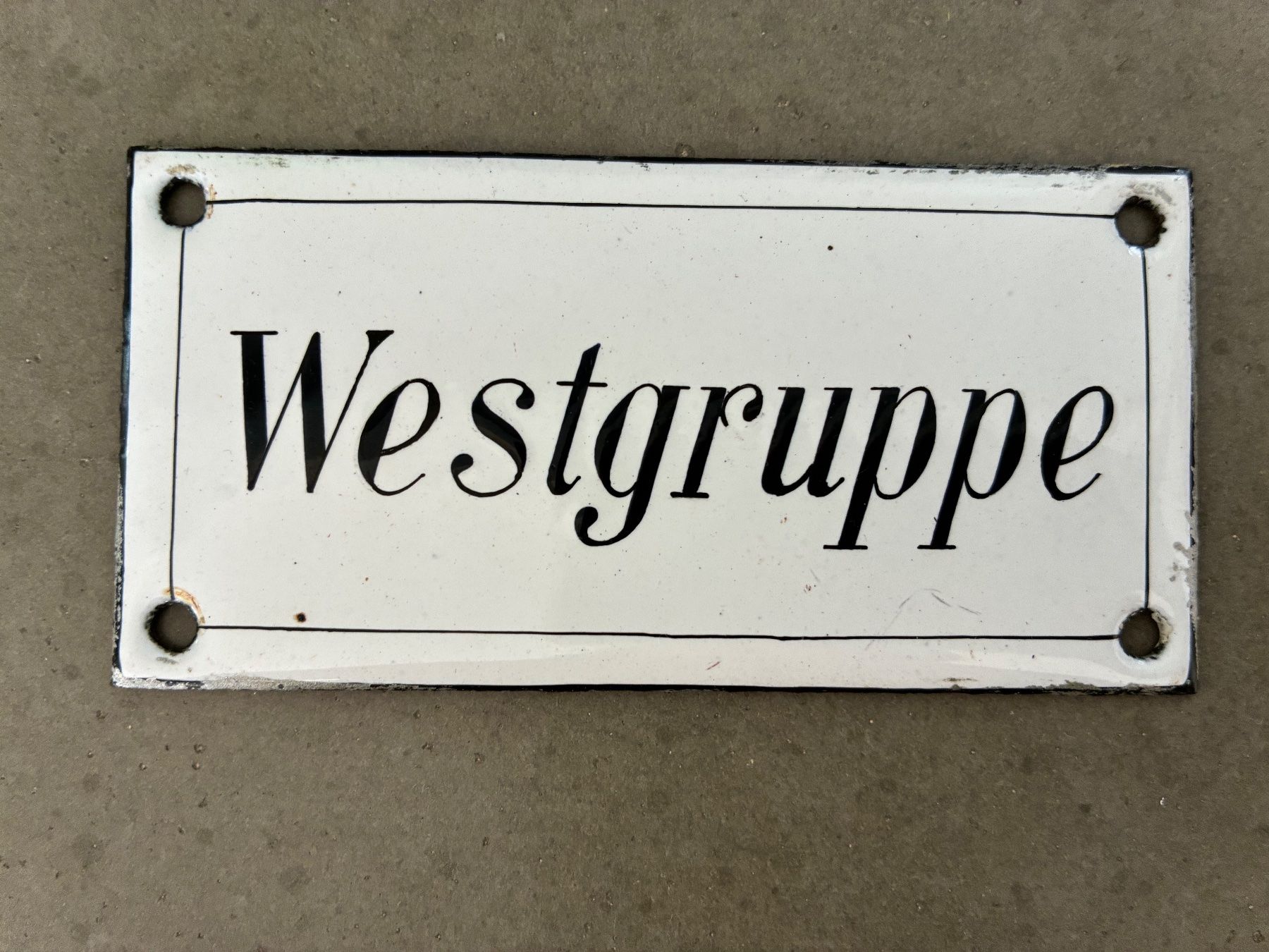 Insegne: Altes Emailschild Westgruppe – Usato da Steffisburg venduto da Reitschel5 1