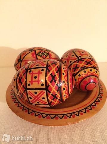 Tutte le decorazioni: Ostern, dekorative Eier aus Holz, handbemalt – Usato da Zürich venduto da suschi04