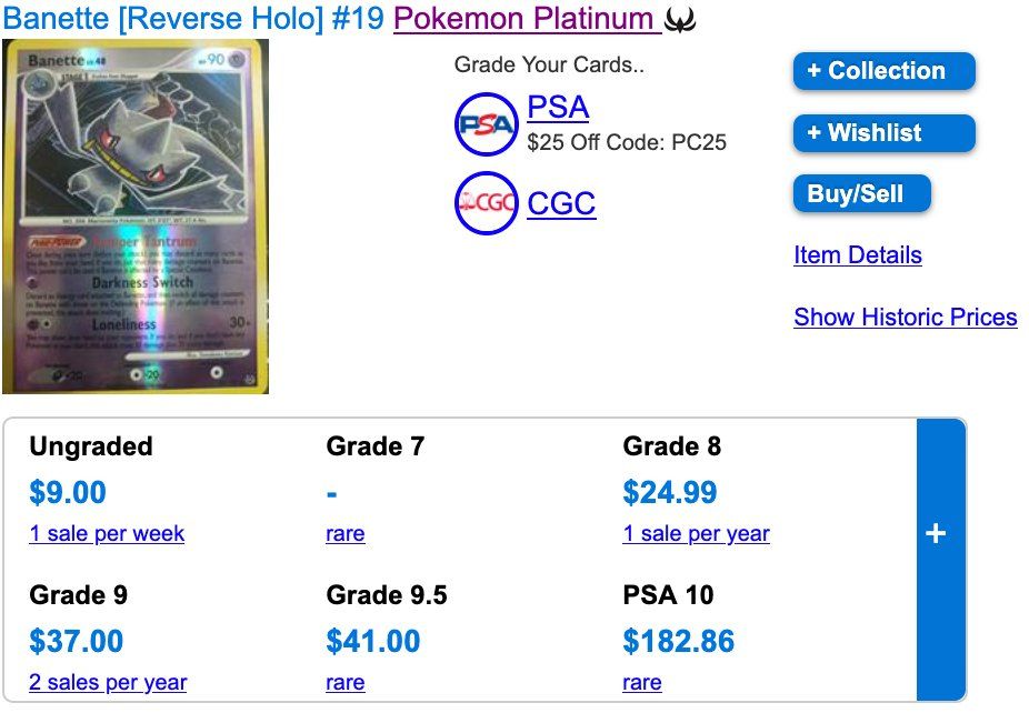 Pokémon Carte collezionabili: Banette Rare Reverse Holo & Rare 19 – Usato da Zürich venduto da PEACECOCOON 3