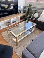 Stylish Glass and Gold Coffee Table - Perfect for Living