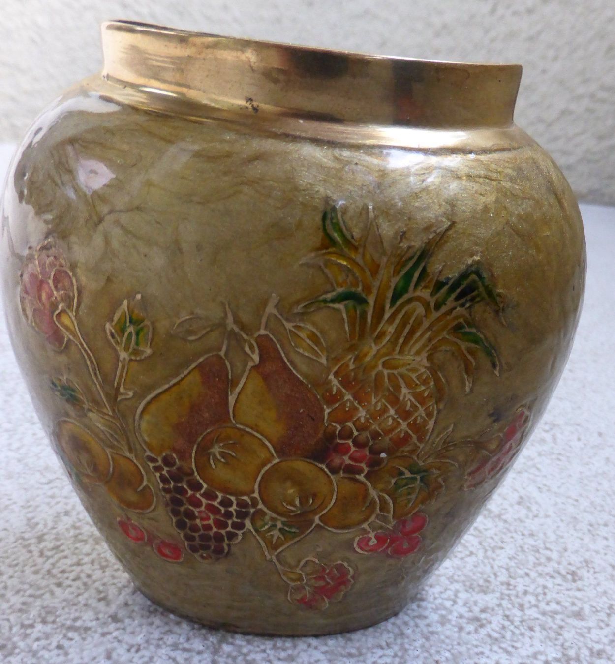 Vasen & Gefässe: ANTIKE -CLOISONNÉ  VASE,-12 x 11 CM, MESSING – Gebraucht aus Zürich von tritonis 4