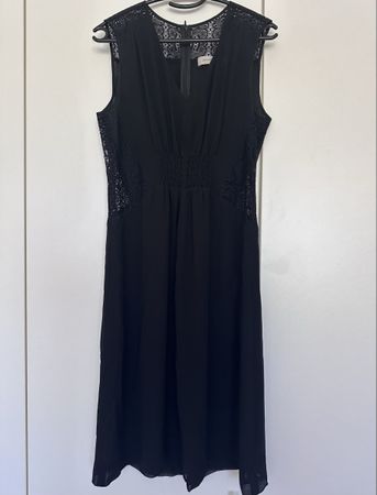 Gerard Darel Black Lace Midi Dress Size 40
