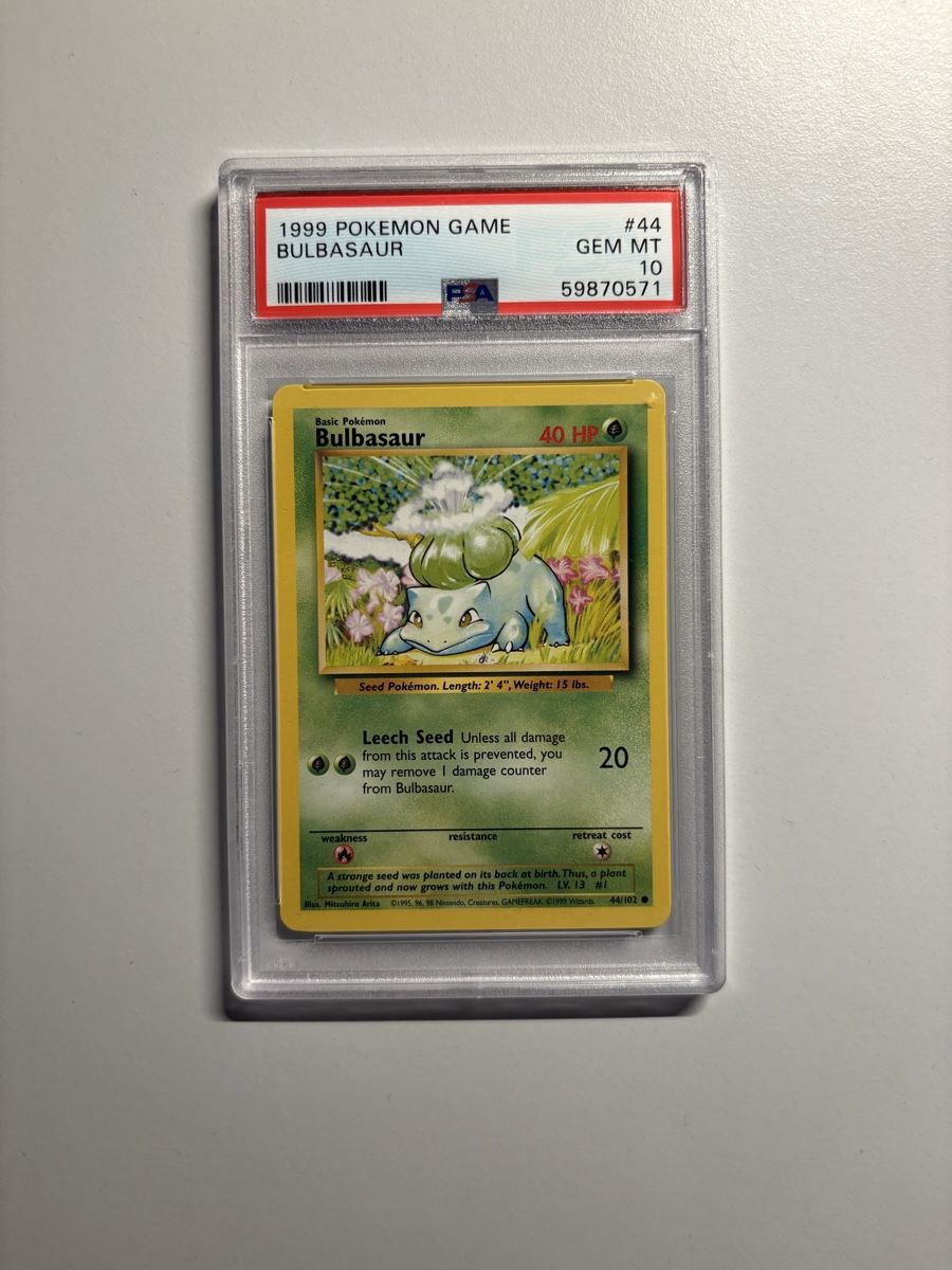 Pokémon Sammelbilder & Trading cards:  Pokemon Bulbasaur 044/102 Base Set 1999 PSA 10 – Gebraucht aus Dachsen von MiMe_94