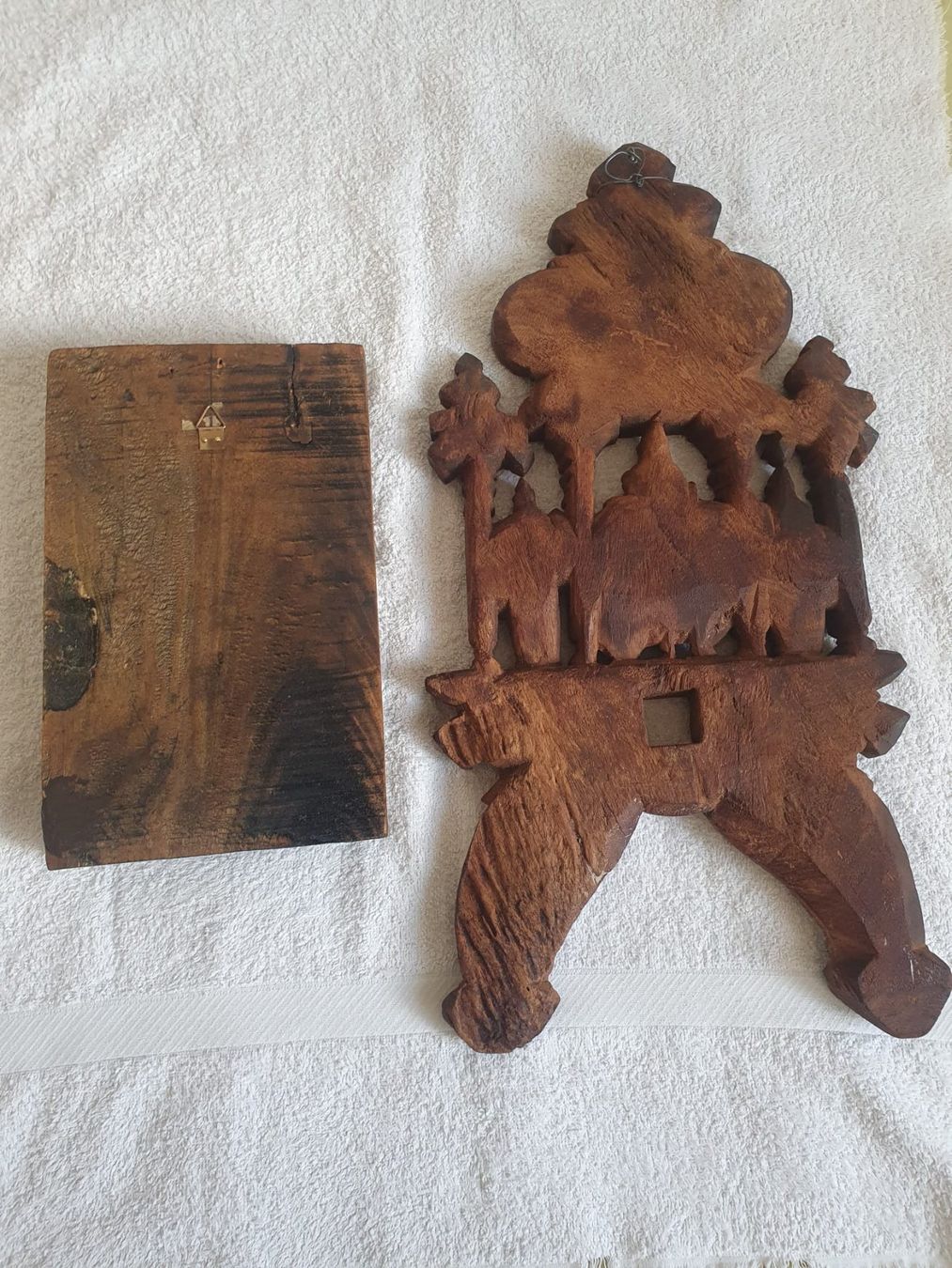 Xilografie: 2 indische Holzschnitzerei – Usato da Basel venduto da FirstClass4000 6