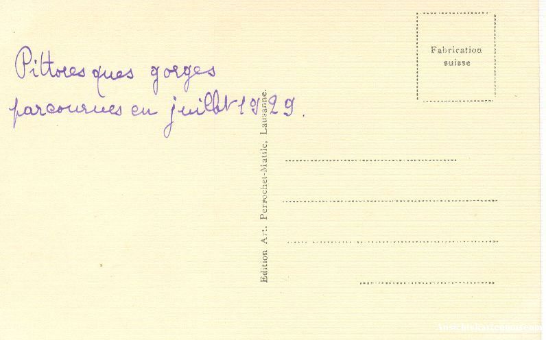 Cartoline postali: Gorges du Dalley + 1929 – Usato da Emmenbrücke venduto da teestube 1