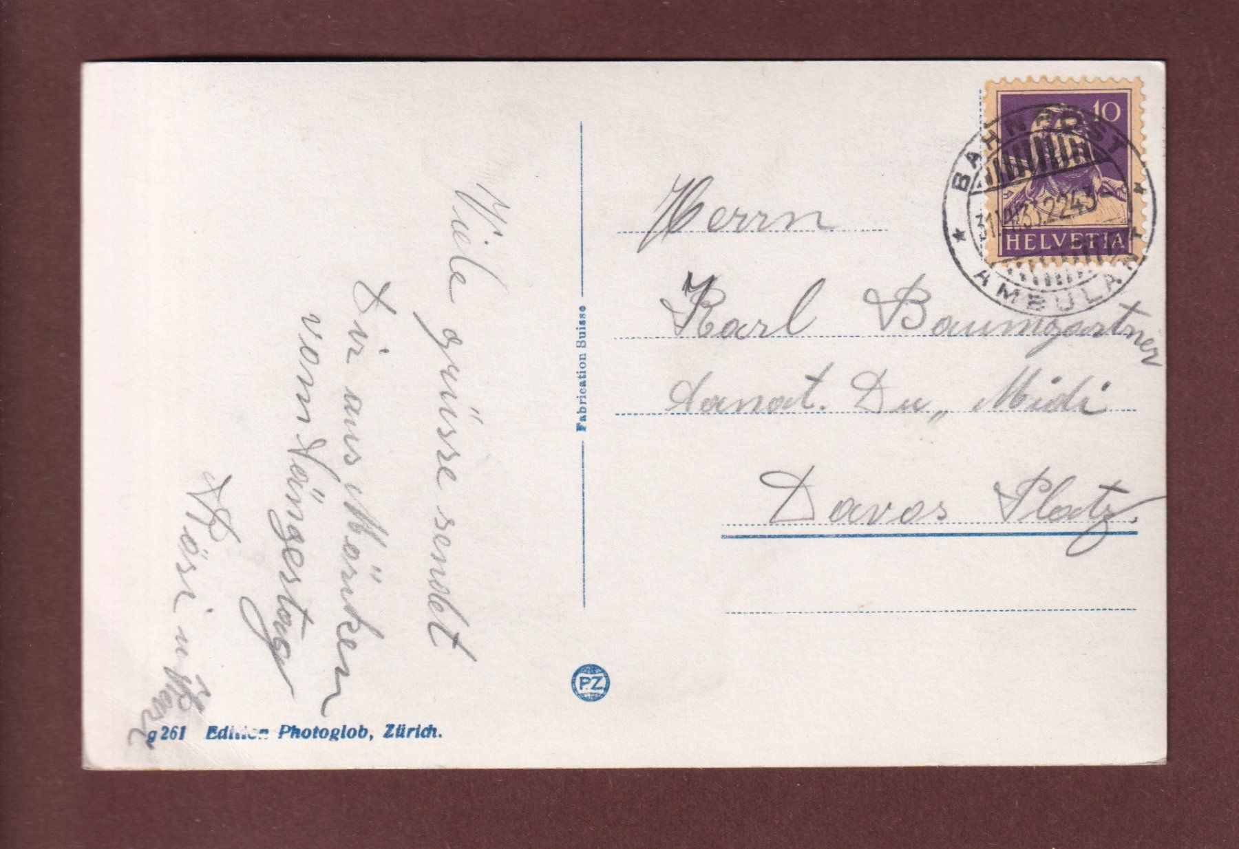 Ansichtskarten: SCHLOSS WILDEGG - 1933 Bahnpost – Gebraucht aus Pully von nicecards-shop 1