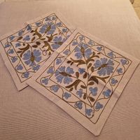 2 coussins Ouzbekh brodés