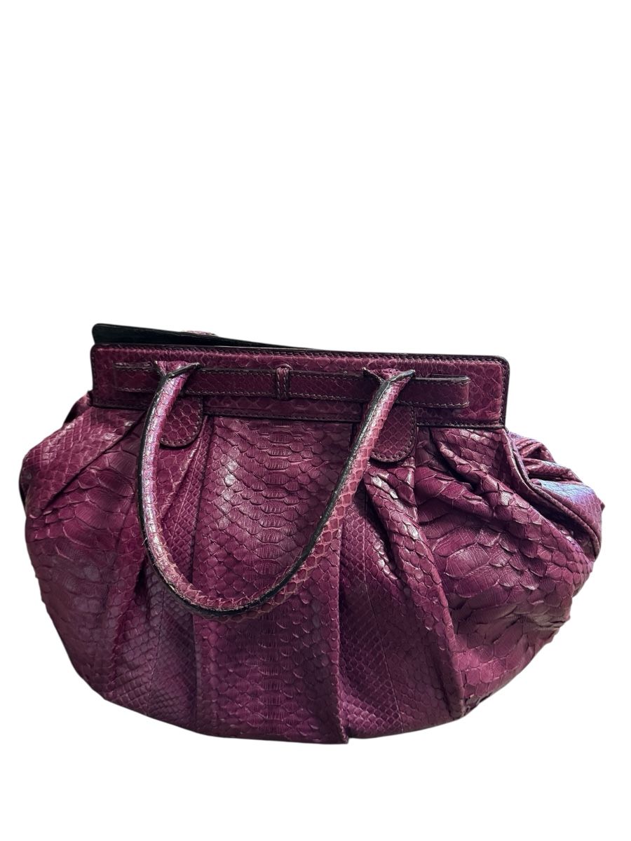 Sacs femmes: Zagliani Python Bag - seltene, purpurrote Handtasche! – D'occasion à Zürich par Finesse54 2