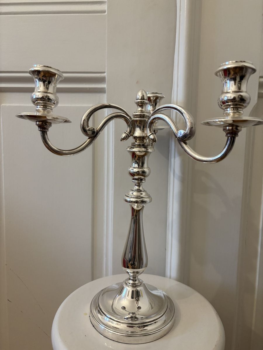 Christofle Portacandele: Christofle, chandelier à trois bras – Usato da Genève venduto da ati_tj8f 3
