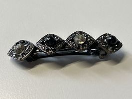 Haarspange elegant im Art déco Stil, 4 Rhomben mit Steine...
