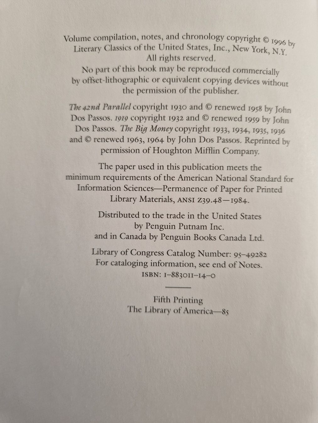 Libri: Dos Passos - U.S.A. - The 42nd Parallel – Nuovo (secondo la descrizione) da MUEHLAU venduto da ibo_5c7d 1