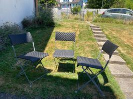 3 Klappstühle für Balkon/Terrasse/Garten