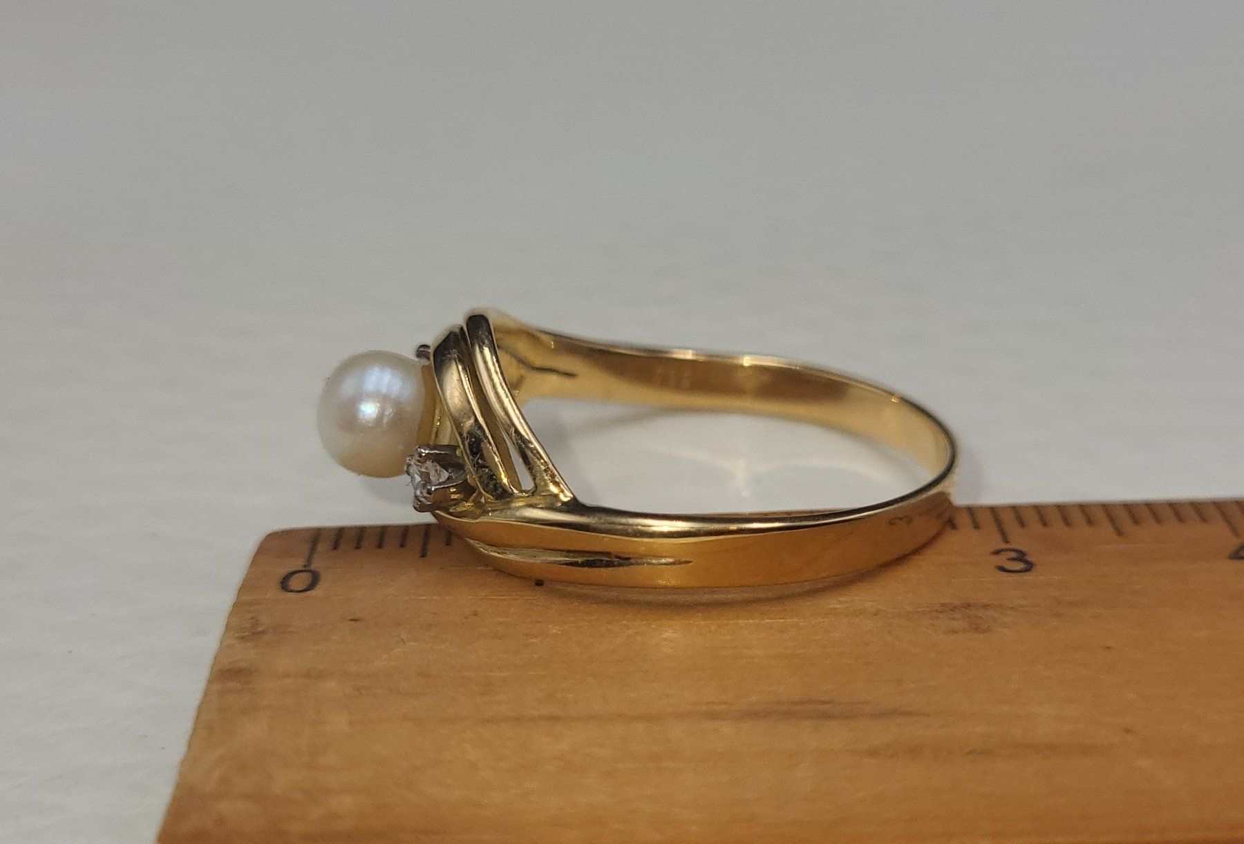 Anelli: 18 Karat 750 Gold Ring Mit Perle Und Steine – Usato da Wald ZH venduto da Dasilver 2
