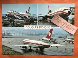 Swissair DC-10-30 Flugzeugkarte Vintage