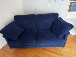 2-Sitzer Sofa dunkelblau alcantara gebraucht
