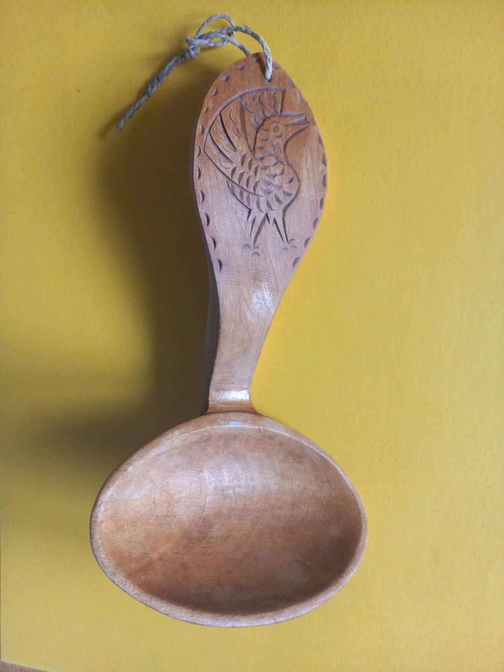 Cucchiai: Cuillère à crème en bois sculpté - Grue – Usato da Rossens FR venduto da Souris1