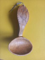 Cuillère à crème en bois sculpté - Grue